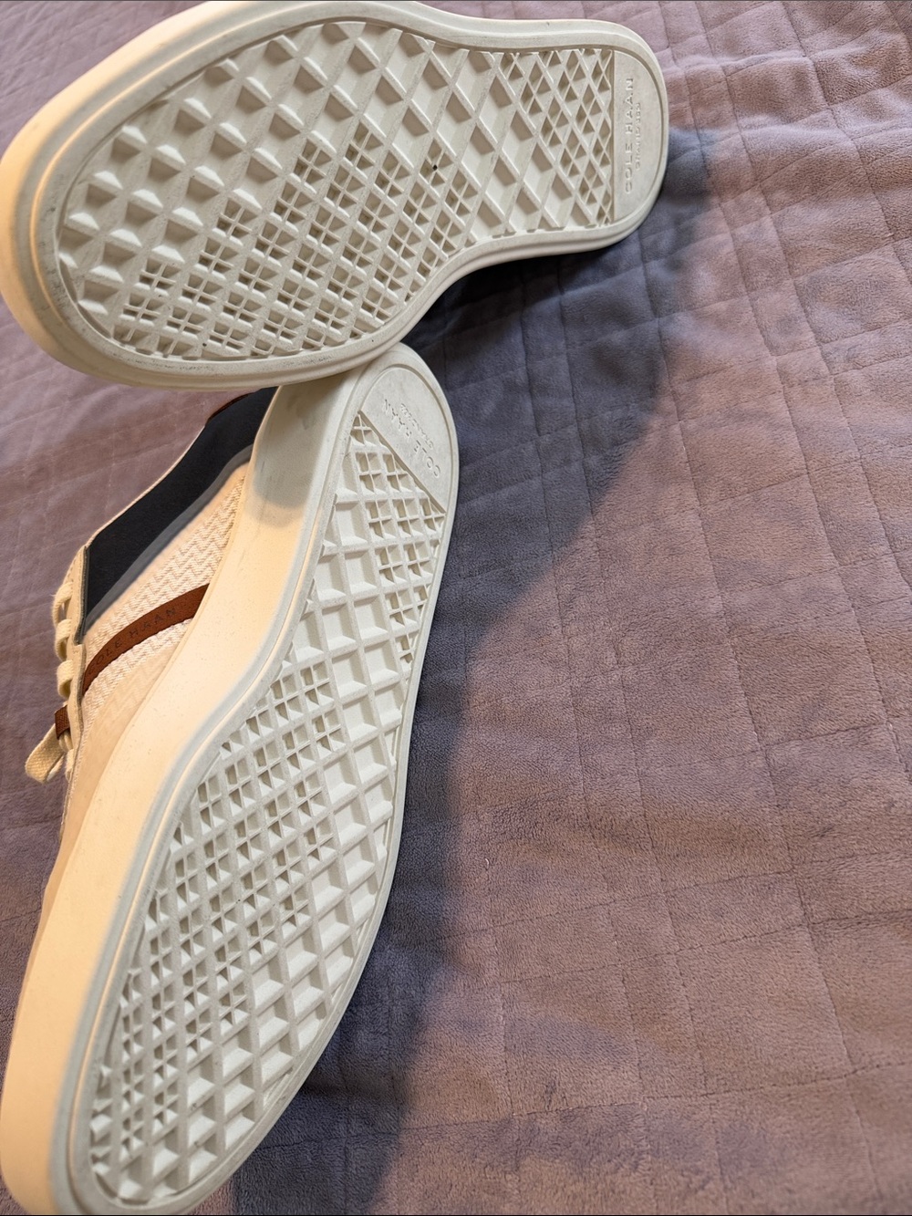 Cole Haan Men's Cream and Brown Lace-Up Sneakers - Picture 3 of 5